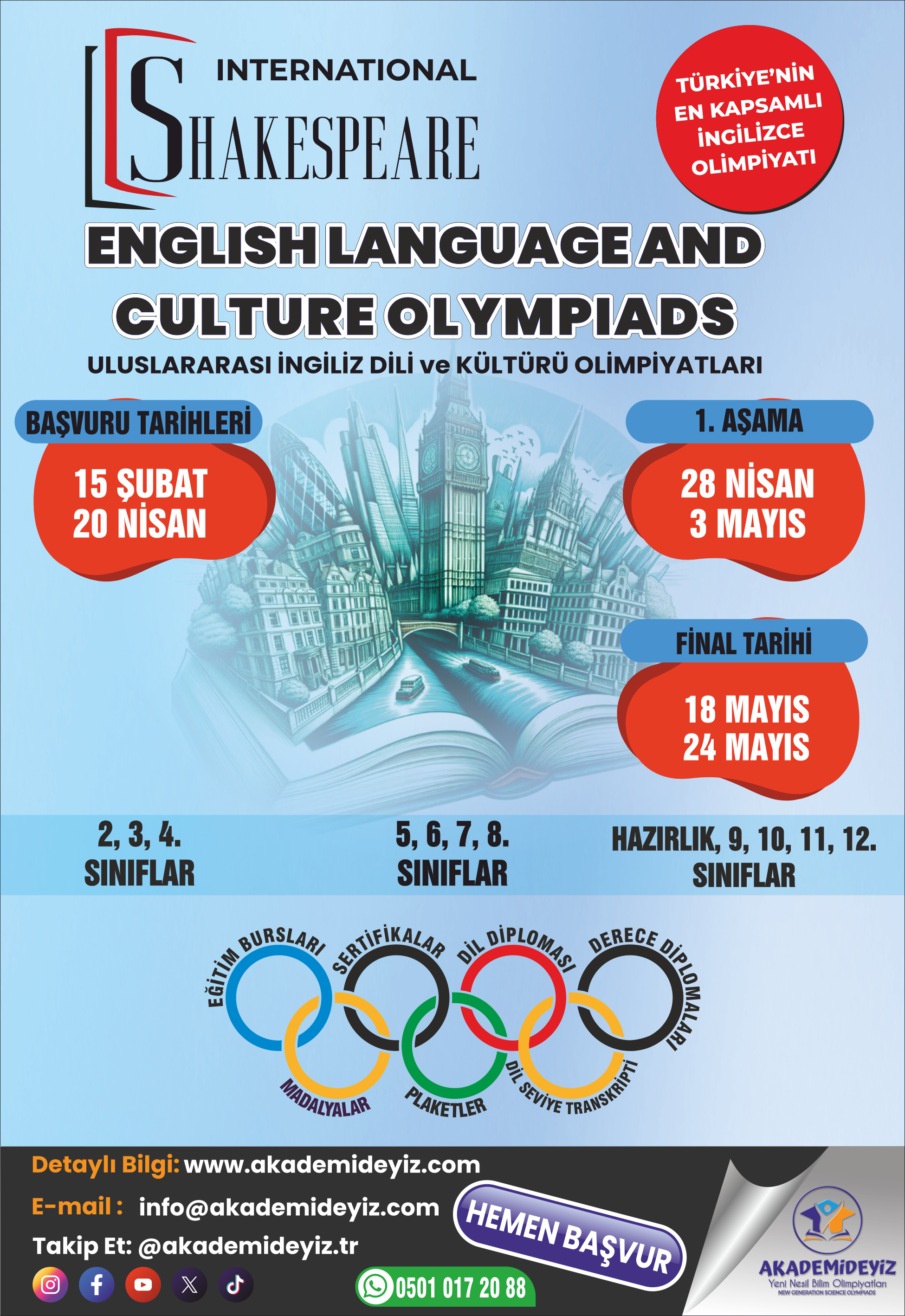Shakespeare İngilizce Dil ve Kültür Olimpiyatları Shakespeare İngilizce Dil ve Kültür Olimpiyatları